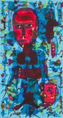Russell Twiggs, Man in Phantasy, mid 1950's , paper stencil print, 23.5 x 15.25 inches, pencil