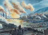 Robert R. Young, Pittsburgh Steel Mills, undated, watercolor on paper