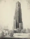 Louis Orr, Cathedral of Learning, University of Pittsburgh, etching