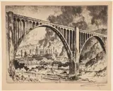 Otto Kuhler, The Westinghouse Bridge, c.1932-, 1934, etching on paper