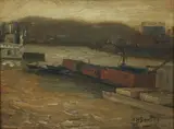 Aaron Harry Gorson, Riverboats on the Monongahela Near Clairton, Western Pennsylvania, undated