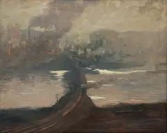 Pittsburgh Industrial Scene by Johanna Hailman, 1906, oil on canvas, offered Jun 2026