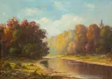 Albert Francis King, (American/Pittsburgh, 1854-1945), Autumn Morning on French Creek, Franklin, PA