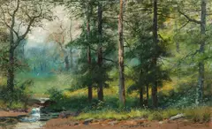 Christopher Shearer, Wooded Landscape, 1905, oil on canvas, relined