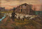 Alfred Bryan Wall, Old Village Shephard, undated, oil on canvas