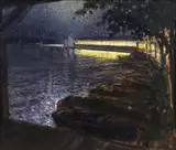 Buckeye Lake, c.1910s by August Frederick Lundberg, oil on canvas, offered Jun 2026