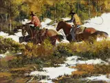 Richard D. Thomas, Rounding a Stray, 1983, oil on board