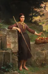 Émile Munier, Young Woman by the Well, 1889, oil on canvas, since relined