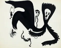 Louise Abrams, Untitled Abstract, Ink Drawing, undated, c.1976, pen and ink on paper