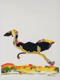 Benny Andrews, Moving On, 1980, lithograph printed in colors on BFK Rives paper, pencil