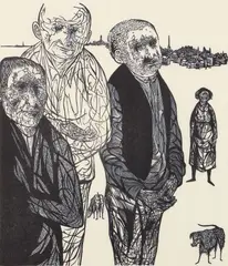 View of Worcester, 1953, wood by Leonard Baskin, engraving on cream paper, offered May 2026