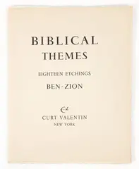 Ben-Zion, Biblical Themes portfolio, 17 of 18 etchings are present (i.e., missing 1), 1951, each, pencil
