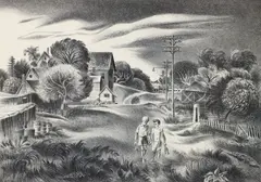 Aaron Bohrod, Summertime, 1945, lithograph on paper
