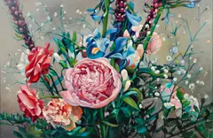 Peonies and Roses by Grace Runnette Clark, oil on canvas, offered May 2026