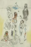 Jose Luis Cuevas, Barrio Chino II, 1981, color, etching and aquatint