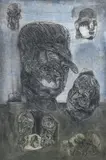 Jose Luis Cuevas, Desperdicios de Guerra [Waste of War], 1981, color, etching and aquatint