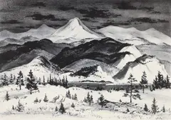 Adolf Dehn, Winter in the Rockies, 1950, lithograph on paper