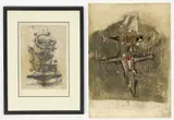 Johnny Friedlaender, Group of 2 Prints, a framed, etching and unframed lithograph, 1970s, both