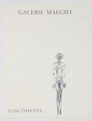 Alberto Giacometti, exhibition poster for Galerie Maeght, Paris, 1961, lithograph poster printed by Mourlot