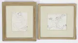 Enrico Glicenstein, (Polish/Jewish/American, 1870-1942), Pair of Works on Paper: Berserk Male and Female, both 1930s