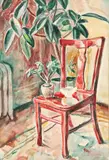 Enrico Glicenstein, (Polish/Jewish/American, 1870-1942), Still Life with Flowers and Chair