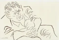 William Gropper, Man With Folded Hands, etching