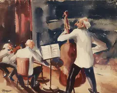 William Gropper, Three Piece Band, undated, c.1950s, watercolor on paper