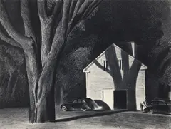 Peter Helck, Jack Barreto's Barn, 1938, lithograph on paper