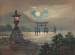 Stone Lantern in the Moonlight by Kōjin Sawa, watercolor and gouache on paper, offered May 2026