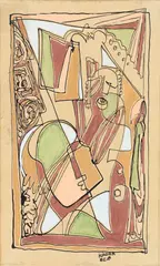 Béla Kádár, Untitled Abstraction, undated, gouache on paper
