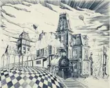 Lawrence Kupferman, Fantasia Americana, 1971, etching