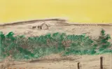 Hillside Farmscape, c.1970s, color by H. Lee, etching on paper, offered May 2026