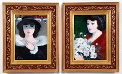 Charles Levier, 2 Portraits of Ladies, oil on canvas, both