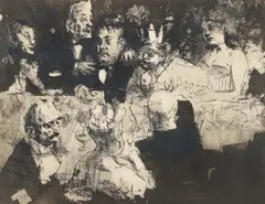 Jack Levine, Election Night, 1969, etching on paper