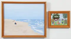 2 paintings, Nantucket Romance and The Captains' Wives' Quilt Show, late 20th century or later by Cate Mandigo, oil on canvas, both, offered May 2026