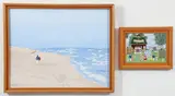 2 paintings, Nantucket Romance and The Captains' Wives' Quilt Show, late 20th century or later by Cate Mandigo, oil on canvas, both, offered May 2026