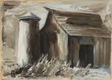Study with Barn and Silo, undated by Blanche McVeigh, oil on paper, offered May 2026