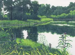 Gordon Mortensen, Spring Day, 1983, color reduction, woodcut, pencil
