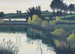 Gordon Mortensen, October Sunset, 1981, reduction color, woodcut