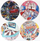 3 Restaurant Interiors and One Coal Mining Vignette, from The Home Series by Tony Naponic, 1992, acrylic and mixed media on paper, 28 inches in diameter, 2 are, offered May 2026