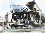 James P. Nelson, (American, born 1949), Demolition, 1981, watercolor and gouache
