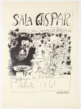 after Pablo Picasso, Dibujos de Picasso exhibition poster for Sala Gaspar, Barcelona, 1961, lithograph