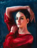 Dancer's Lines by Manjushree Roy, oil on canvas, offered May 2026