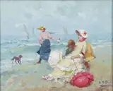 At The Beach by Juan Solar, oil on canvas, offered May 2026