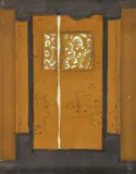 Tajima Hiroyuki, Yellow Remembrance B, 1977, woodblock print in colors, 22.5 x 17.75 inches