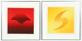 Composition Red and Composition Yellow Hand, 1975, serigraphs printed in colors, both by Michio Takehara, pencil, offered May 2026