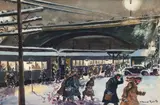 Winter Commuters, c.1950s by C. Howard Taylor Jr., watercolor on paper, offered May 2026