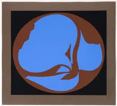 Jack Youngerman, Untitled (Blue and Brown), 1978, color, serigraph on paper