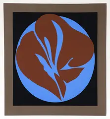 Jack Youngerman, Untitled (Blue and Brown), 1978, color, serigraph on paper, pencil