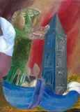 Untitled by Winged Monster, oil on canvas by contemporary israeli painter, offered May 2026